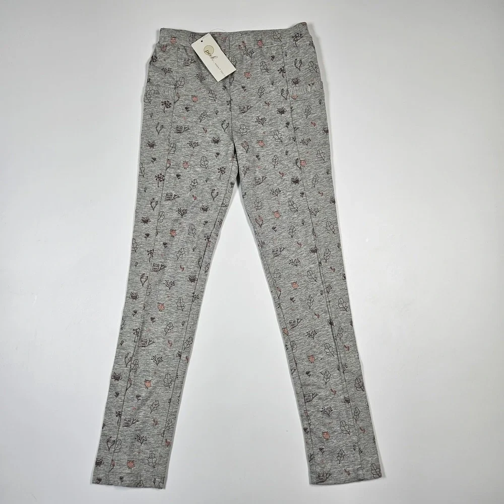 PEEK Girls Large 10 Owl Outdoor Animals Gray Leggings Pants